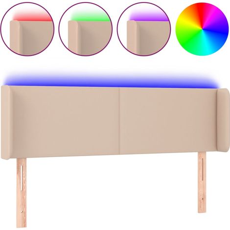 Maison Exclusive - Testiera Cappuccino a LED 147x16x78/88 cm in Similpelle