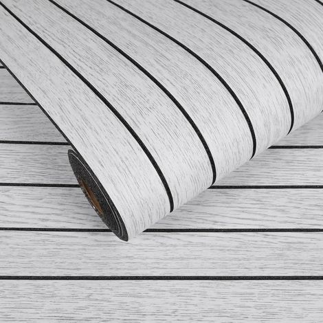 Panneaux Muraux Papier Peint Bois Gris Clair Vintage 42.8cm x 300cm Papier Peint Adhesif Mural Bois Papier Peint Tasseau De Bois Épais Impermeable Dalle Pvc Adhesive Murale Marron Salon Chambre (1/5)