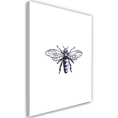 Tableau sur toile Guêpe Insecte noir et blanc 40x60 (1/5)