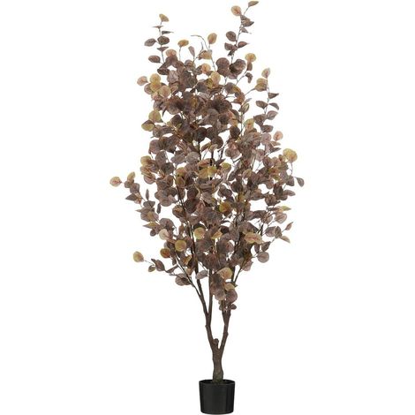 Eucalyptus artificiel bronze avec pot noir H 180 cm pour décoration intérieure - PANGIVO (1/4)