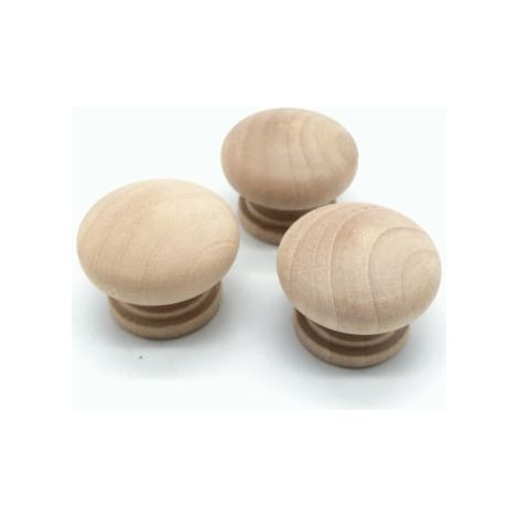 Lot de 10 boutons de tiroir en bois brut, poignées de meuble en forme de champignon pour commode, armoire, meubles, bois naturel (1/5)