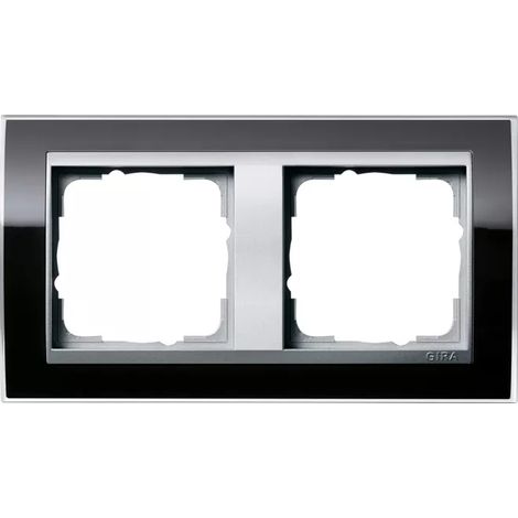 Gira Abdeckrahmen 2f Zwischenr. F Alu Gira Event Klar Schwarz [0212736], 0212 736