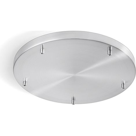 Rosone Multicavo 5 Fori In Metallo Cromo Lucido D45Cm