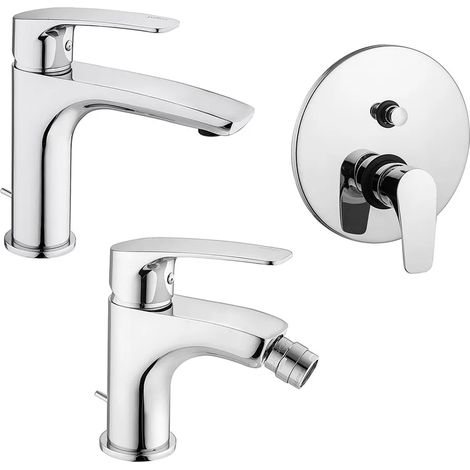 Set miscelatori Paffoni Lime lavabo bidet e doccia incasso con deviatore