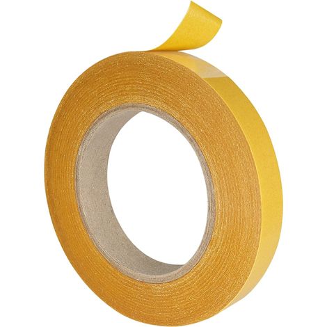 Ruban adhésif double face fin, déchirable à la main, adhésif fort et permanent, ruban adhésif universel pour presque toutes les surfaces de qualité industrielle (10 mm x 10 m) (1/5)