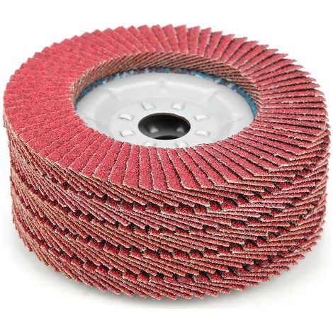 Disques à lamelles 4" (100 mm) – Grain 80, Oxyde d’Aluminium, Rouge, Lot de 5, pour Meuleuse Angulaire, Décapage et Débavurage Efficace (1/5)