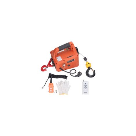 Palan électrique Grue de treuil électrique portative avec télécommande Capacité de 500 kg Hauteur de levage maximale de 7,6 m 1500 W Prise UE 220 V