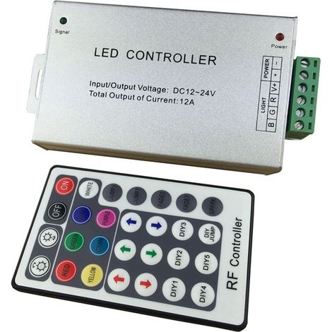 Contrôleur RGB basse tension, boîtier sans fil en aluminium, contrôleur 28 touches, contrôleur LED, contrôleur de bande lumineuse sept couleurs