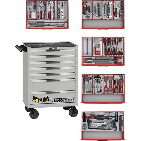 Servante silver mini master set 7 tiroirs Teng Tools TCMM259NS