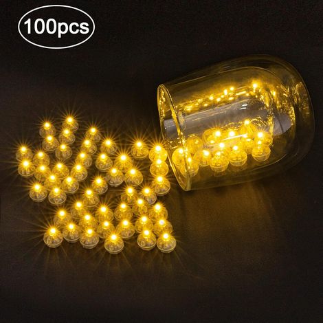 100 guirlandes lumineuses LED pour ballons, mini lustres LED, lumière blanche, lanternes en papier, décoration pour mariages, fêtes, Halloween, Noël, anniversaires et clubs (1/5)