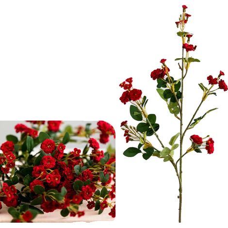Décoration en Rose, Soie Artificielle, Utilisation Intérieure, Rouge (1/2)