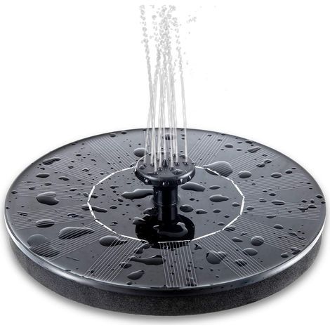 Solarbetriebene Vogeltränken-Springbrunnenpumpe, verbesserte 1,4-W-Solarbrunnenpumpe mit 4 Düsen, frei schwimmende Solarbrunnenpumpe für Vogeltränken, Garten, Teich, Pool, Außenbereich (16 cm Standard
