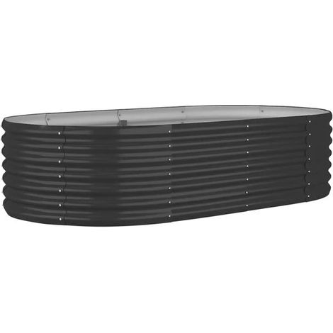 Jardinières surélevées, acier galvanisé, charbon anthracite (1/5)