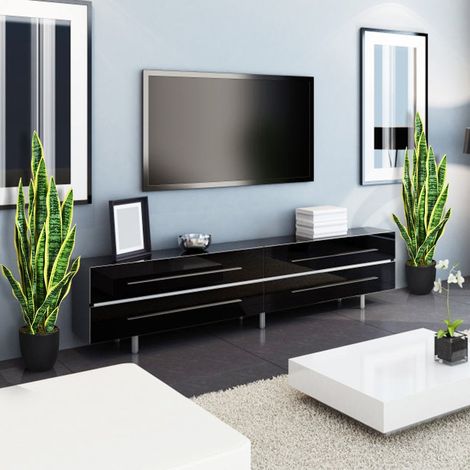 Plante serpent artificielle avec pot robuste fausse agave plante artificielle pour la maison et le bureau 90 cm jaune (1/5)