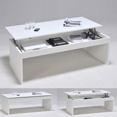Couchtisch Klapptisch DARWIN 120x60cm / Weiß/ 120x60x43 cm (1/2)