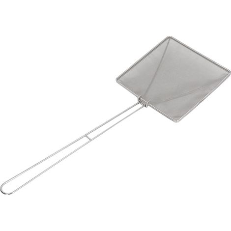 Spatule à résidus d'huile, passoire carrée en acier inoxydable 304, écumoire pour wok, cuillère à trous pour la cuisson et la friture. (1/5)