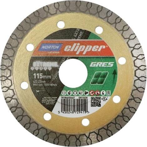 NORTON CLIPPER Diamanttrennscheibe Extreme Gres Ø 115 mm Bohrung 22,23 mmSegmentbreite 1,3 mm Segmenthöhe 10 mm (1/2)