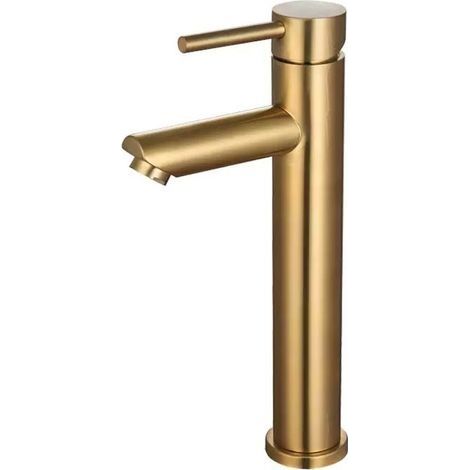 Mitigeur de Salle de Bains, Robinet de Lavabo Monocommande, Acier Inoxydable,Hauteur : 29 cm,or (1/5)