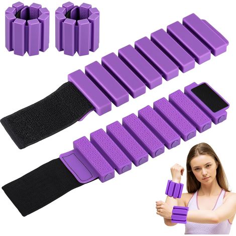2PCS Poids Cheville et Poignet, Poids Poignet Réglables et Portable, Pilates Accessoires pour Femme, Leste Cheville en Silicone pour Yoga, Danse, Pilates, Exercices de Piscine et Jogging (1/5)