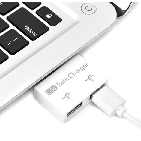 Garosa connecteur répartiteur Hub USB2.0 mâle vers 2 ports USB double chargeur adaptateur répartiteur convertisseur concentrateur (1/4)