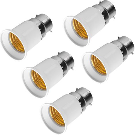 B22-Stecker auf E27-Buchse Adapter, 5er-Pack Lampenfassungsadapter, Porzellansockel, 220 V, für LED- und Halogenlampen (1/5)
