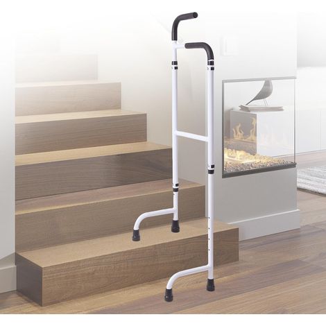 Monte-escalier en aluminium, hauteur réglable de 76 cm à 117 cm, aide à la marche pour personnes âgées, monte-escalier en aluminium adapté à la plupart des marches, capacité de charge 136 kg
