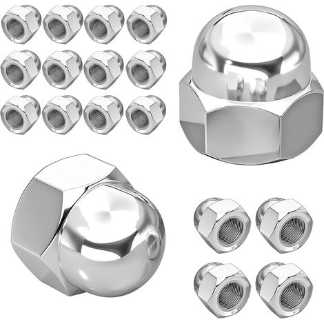Lot de 20 Écrous Borgnes, Écrous à Chape en Acier Inoxydable M4 Hexagonaux DIN 1587, pour Vis, Boulons Filetés (1/5)