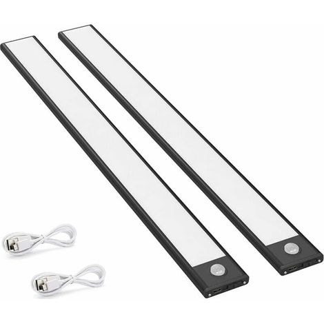 Akzentbeleuchtung, batteriebetriebene Beleuchtung, 2er-Pack LED-Schrankleuchten mit Bewegungsmelder, 150 lm, Küchenleuchten mit Akku, USB-Beleuchtung, automatische Ein-/Ausschaltung