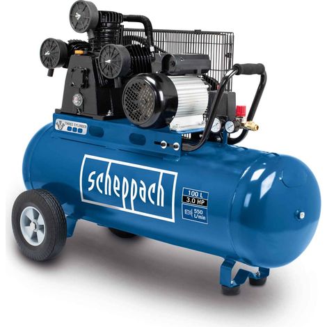 Kompressor HC550TC 400V Scheppach - 10bar 100L 4PS 550L/min Ansaugleistung Fahrvorrichtung (1/7)