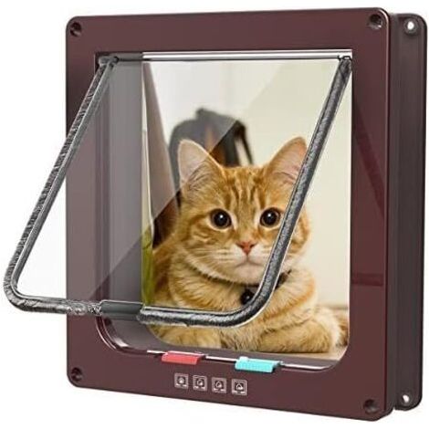 QORVA-Chatière magnétique pour chats et petits chiens – Dimensions 19,7 x 19 cm – Plastique ABS durable – Installation facile sur murs et portes