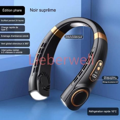 Mini ventilateur , Portable , USB , Silencieux , 5 vitesses , Affichage LED (1/4)