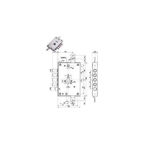 SERRATURA TRIPLICE APPLICARE CON SCROCCO CIL. EUR. BLINDATE 85571/28  mm.63 DX (85571D28N)    MOTTURA