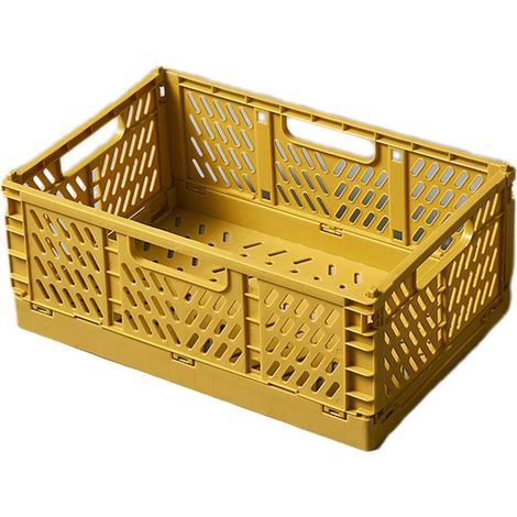 Panier De Rangement Plastique - Pliable - Pour Jouets Bureau Maison - 22,2 X 14,7 X 9,3 Cm - 130 G - Jaune Rose Blanc Gris Vert Bleu (1/5)