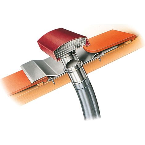 Helios DDF 315 Dachdurchführung für Rohrdurchmesser DN 315, Dachhaube ziegelrot lackiert