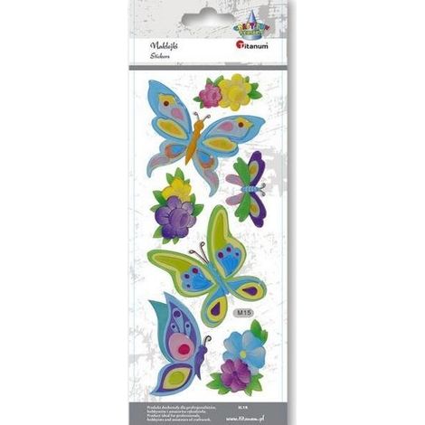 Adesivi 3D TITANUM: Farfalle e Fiori - 7 pezzi