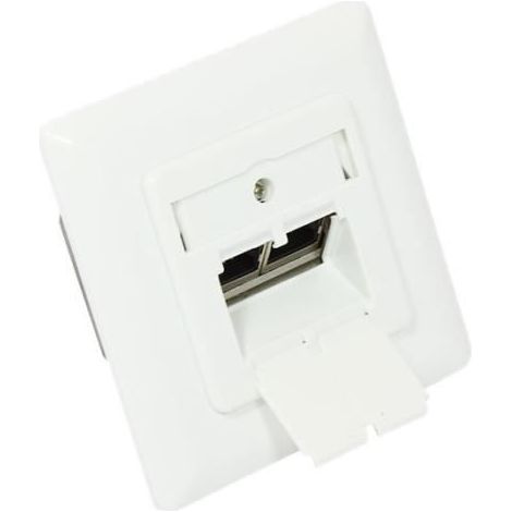 Prise RJ-45 - GC-N0024 - RJ-45 x2 - RAL 9003 (blanc signal) - Prise média