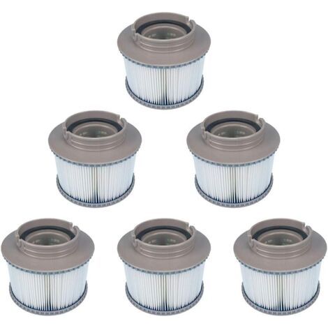 Filtros de repuesto para piscina inflable MSPA (paquete de 6) para FD2089. Bomba de cartucho compatible con todos los spas MSPA actuales.