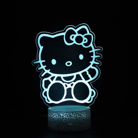 Lampe Veilleuse Chat - Avec Télécommande Et Commande Tactile - 7 Couleurs Fixes Et 16 Couleurs Dégradées - Réglable En Intensité - Pour Chambre D Enfant - 1 Pièce (1/5)
