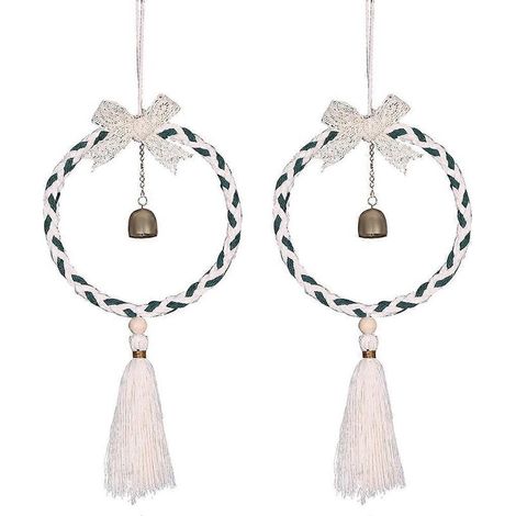 Attrape-rêves élégant avec pendentif clochette et pompon, grande décoration murale faite main, ornement pour la maison. (1/5)