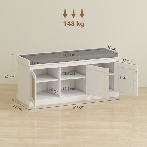 Étagère à linge en bambou avec 2 paniers en tissu et tablettes ouvertes, meuble de rangement gain de place, bois naturel (1/3)