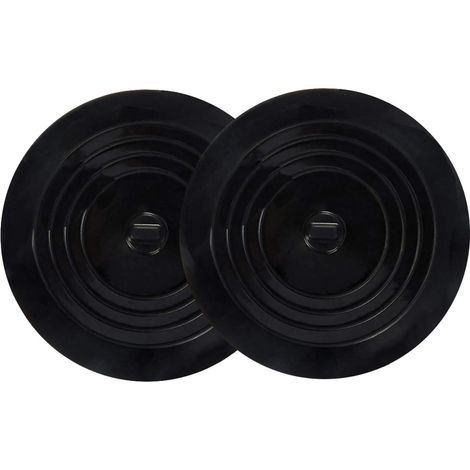 2 Bouchon de vidange, silicone flexible, résistant aux taches, noir, pour évier cuisine et baignoire (1/5)