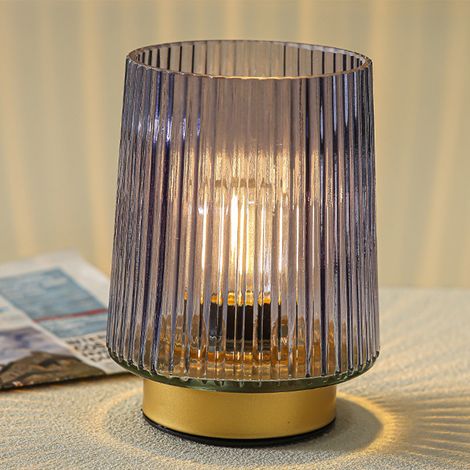 Lampes de table pour chambre à coucher, lampe alimentée par batterie sans fil avec ampoule LED, lampe de chevet décorative (1/5)