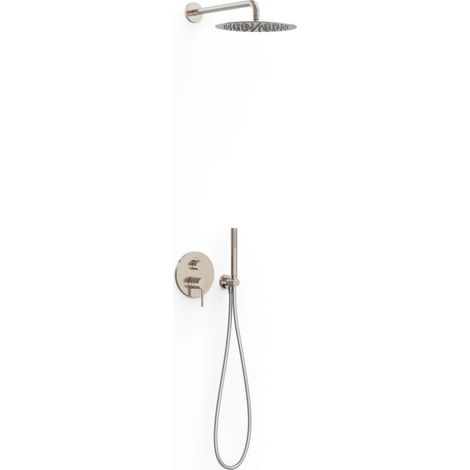 Kit mitigeur encastré 2 voies Rapid‑box pour douche Study Acier - TRES 26238004AC (1/2)
