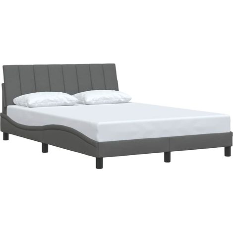 vidaXL Giroletto senza Materasso Hanko Grigio Scuro 140x200 cm Tessuto (1/5)