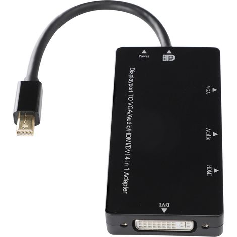 Adaptateur Mini DP vers VGA HDMI DVI - Convertisseur Universel 4K pour Ordinateur Portable