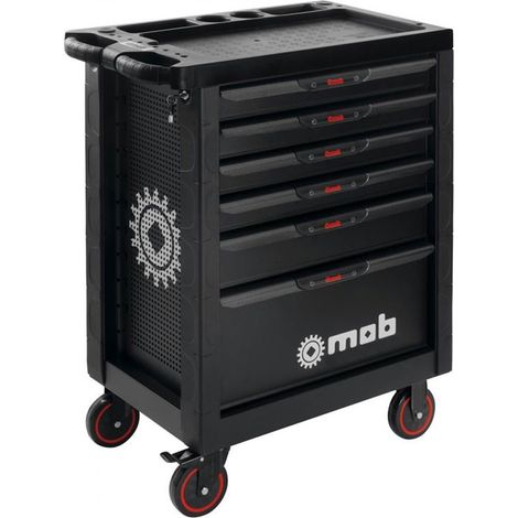 Mob Outillage – Servante d'atelier roulante 6 tiroirs – 177 pièces – Charge statique 850 kg – Verrouillage des tiroirs – Outils de frappe inclus