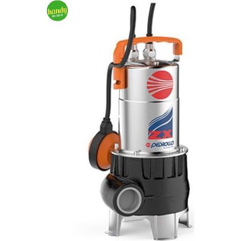 Pompa da drenaggio Pedrollo ZXm 1A/40 VORTEX 5MT con girante VORTEX Acqua molto Sporca Monofase automatica con galleggiante sommersa per acque sporche nere svuotamento pozzi neri fogna 0,6Kw