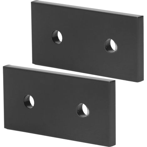Lot de 2 plaques de jonction en alliage d'aluminium noir 3030, rectangulaires et plates, résistantes à la compression à 2 trous (1/5)