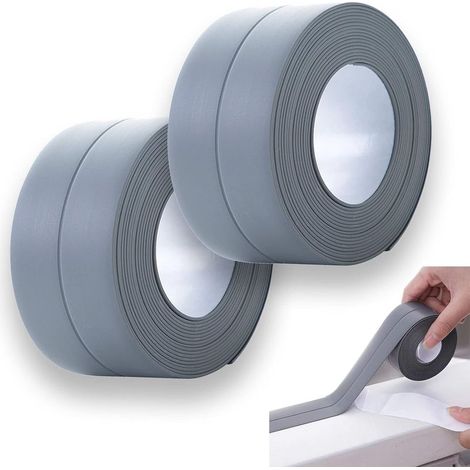 2 pièces Ruban d'étanchéité auto-adhésif,ruban imperméable, ruban d'étanchéité auto-adhésif, Ruban d'étanchéit,cuisine, toilettes baignoire ruban d'étanchéité pour joint d'écart (1/5)