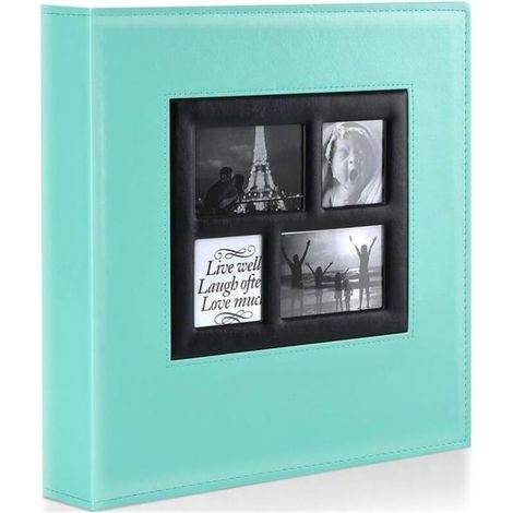Album photo de mariage avec couverture en cuir de très grande taille pouvant contenir 500 photos de 10 x 15 cm Bleu sarcelle (1/4)